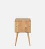 Fabio Solid Wood Bedside Table In Natural Finish With Drawers