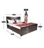 Fable King Size Bed with Storage in Dark Brown Colour