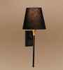 Fabric Conical Wall Lamp with Metal Wall Mount   Stylish Home Lighting-(BlacK)