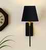 Fabric Conical Wall Lamp with Metal Wall Mount   Stylish Home Lighting-(BlacK)