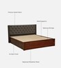 Fabrio Sheesham Wood King Size Bed In Honey Oak Finish With Box Storage