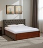 Fabrio Sheesham Wood Queen Size Bed In Honey Oak Finish With Box Storage
