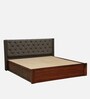 Fabrio Sheesham Wood Queen Size Bed In Honey Oak Finish With Box Storage