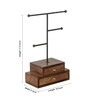 2 Compartments Wood Bangle Stand In Brown Jewellery Organiser