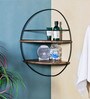Iron Corner Bathroom Shelf In Black (L: 17.5, W: 12.5, H: 23.2 Inches)