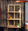 Mango Wood Floating Wall Shelf In Distressed Finish