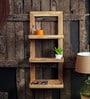 Mango Wood Floating Wall Shelf in Distressed finish