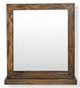 Mango Wood Rectangle Wall Mirror in Brown colour