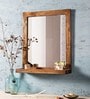 Mango Wood Rectangle Wall Mirror in Brown colour