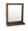 Mango Wood Rectangle Wall Mirror in Brown colour