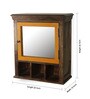 Mango Wood Brown & Yellow 5 Compartment Bathroom Cabinet With Mirror(L: 22, W: 10, H: 26 Inches)