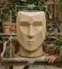 FACE PLANTER Beige 18 Inch German Polymer Round Plant Container