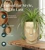 FACE PLANTER Beige 18 Inch German Polymer Round Plant Container