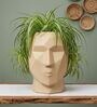 FACE PLANTER Beige 18 Inch German Polymer Round Plant Container