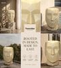 FACE PLANTER Beige 18 Inch German Polymer Round Plant Container