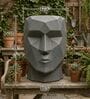 FACE PLANTER Grey 18 Inch German Polymer Round Plant Container