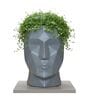 FACE PLANTER Grey 18 Inch German Polymer Round Plant Container