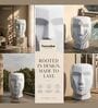 FACE PLANTER Marble White 18 Inch German Polymer Round Plant Container