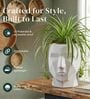 FACE PLANTER Marble White 18 Inch German Polymer Round Plant Container