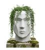 FACE PLANTER Marble White 18 Inch German Polymer Round Plant Container