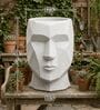 FACE PLANTER Marble White 18 Inch German Polymer Round Plant Container