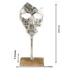 Face Sculpture Silver Wood & Aluminium Showpiece