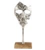 Face Sculpture Silver Wood & Aluminium Showpiece