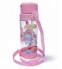 Pink Fairy Friends Printed Plastic Water Bottle with Straw & Carrying Strap, 600 ml