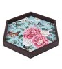 Fairy Garden  Hexagon   Brown MDF Multipurpose Serving Tray
