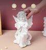 Fairy Statue with Wings One Knee White Resin Figurine