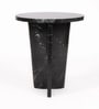 Fal Marine Black Marble Side Table In Matte Finish Fal Marine Black Marble Side Table In Matte Finish