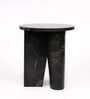 Fal Marine Black Marble Side Table In Matte Finish Fal Marine Black Marble Side Table In Matte Finish