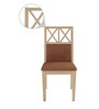 Falcon Solid Wood Dining Chair with Cushion in Pastle Brown Colour