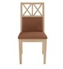 Falcon Solid Wood Dining Chair with Cushion in Pastle Brown Colour