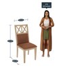 Falcon Solid Wood Dining Chair with Cushion in Pastle Brown Colour