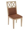 Falcon Solid Wood Dining Chair with Cushion in Pastle Brown Colour