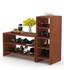 Falter Open Shoe Rack in Walnut Finish