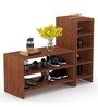 Falter Open Shoe Rack in Walnut Finish