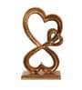 Family Heart Gold Raw Finish Large Sculpture