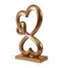 Family Heart Gold Raw Finish Large Sculpture