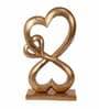 Family Heart Gold Raw Finish Large Sculpture