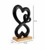Family Heart Black And Gold Base Raw Finish Small Sculpture