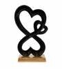Family Heart Black And Gold Base Raw Finish Small Sculpture