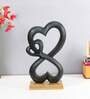 Family Heart Black And Gold Base Raw Finish Small Sculpture