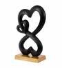 Family Heart Black And Gold Base Raw Finish Small Sculpture