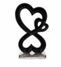 Family Heart Black And Silver Base Raw Finish Small Sculpture