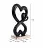 Family Heart Black And Silver Base Raw Finish Small Sculpture