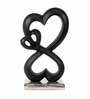 Family Heart Black And Silver Base Raw Finish Small Sculpture