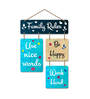 Family Rules Multicolour Engineered Wood Wall Hanging Quotes