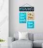 Family Rules Multicolour Engineered Wood Wall Hanging Quotes